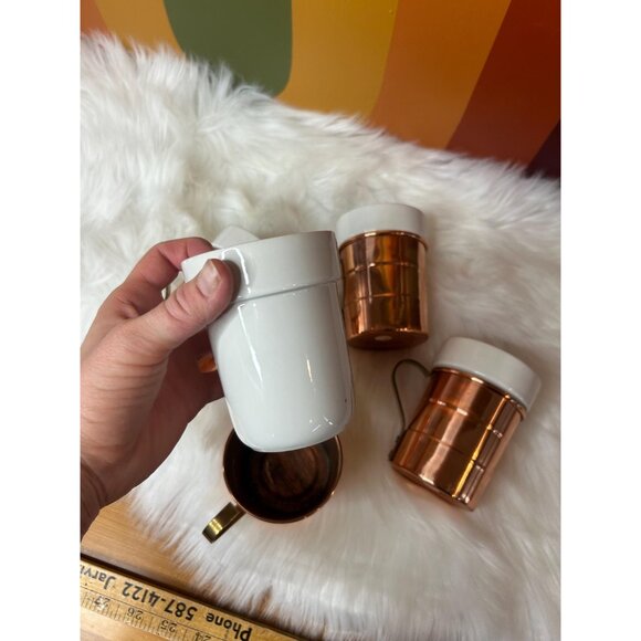 Vintage copper ceramic tea coffee mug glasses - set of 4 - Picture 4 of 6